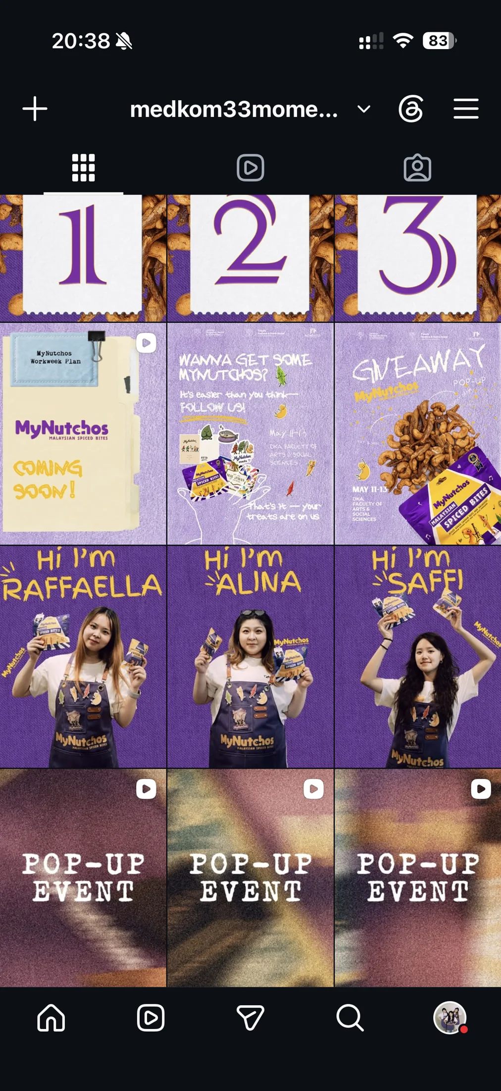 MyNutchos Instagram campaign screen