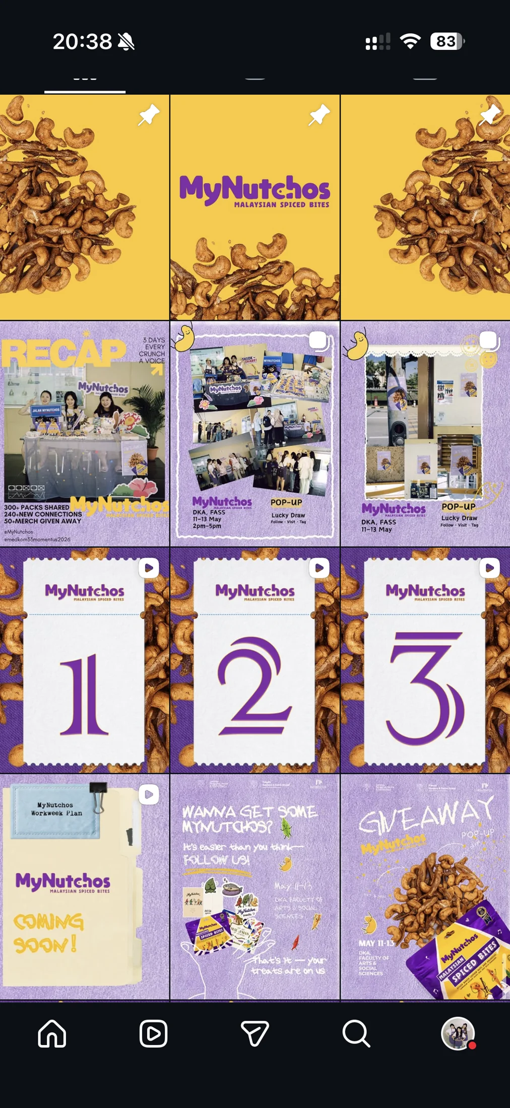 MyNutchos Instagram campaign screen
